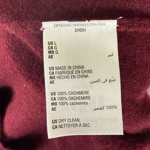 CHARTER CLUB Red 100% Cashmere V-neck Sweater | NWT | Large - Picture 5 of 7